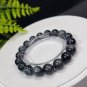Hawk's Eye Beaded Bracelet 11mm Round Beads Black Gray