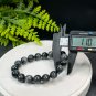 Hawk's Eye Beaded Bracelet 11mm Round Beads Black Gray