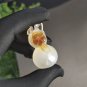 Lychee White Honey Sugar Agate Pendant Icy Translucent Clean Hand Carved Calabash Plum Blossom