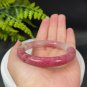 Cherry Blossom Rhodonite Bangle 56MM Icy Translucent Crystallization
