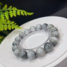 Hawk's Eye Beaded Bracelet 12.5mm Round Beads Gray White Hawk's Eye Beaded Bracelet 12.5mm Round Beads Gray White
