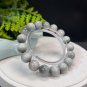 Hawk's Eye Beaded Bracelet 12.5mm Round Beads Gray White