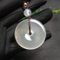 White Agate Pendant Necklace Icy Translucent Clean Hand Carved Peace Buckle