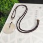 White Agate Pendant Necklace Icy Translucent Clean Hand Carved Peace Buckle