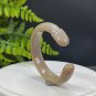Fossilized Coral Open Bangle 56MM Porcelain Luster Jadeification Hand Carved Cute Bunny