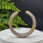 Fossilized Coral Open Bangle 56MM Porcelain Luster Jadeification Hand Carved Cute Bunny