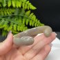 Fossilized Coral Open Bangle 56MM Porcelain Luster Jadeification Hand Carved Cute Bunny
