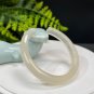 Light Champagne White Agate Open Bangle 52MM Icy Translucent Carved Cat's Paw