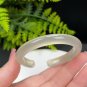 Light Champagne White Agate Open Bangle 52MM Icy Translucent Carved Cat's Paw