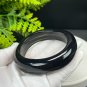 Rare Black Landscape Agate Bangle 59MM High Icy Translucent Cornucopia Twisted Style Abstract Mirage