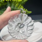 White Crystal Pendant Necklace High Icy Transparent Clean Hand Carved Two Nine Tailed Fox