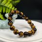 Yellow Tiger's Eye Beaded Bracelet 10mm Jadeification Lightning Pattern