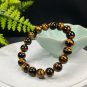 Yellow Tiger's Eye Beaded Bracelet 10mm Jadeification Lightning Pattern