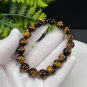 Yellow Tiger's Eye Beaded Bracelet 10mm Jadeification Lightning Pattern