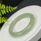 Serpentine Jade Bangle 57MM Icy Lake Green Floating Snowflake