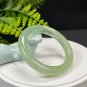 Serpentine Jade Bangle 57MM Icy Lake Green Floating Snowflake