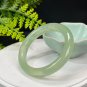 Serpentine Jade Bangle 57MM Icy Lake Green Floating Snowflake