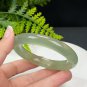 Serpentine Jade Bangle 57MM Icy Lake Green Floating Snowflake