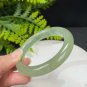 Serpentine Jade Bangle 57MM Icy Lake Green Floating Snowflake