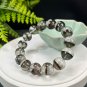 Brazilian Phantom Quartz Beaded Bracelet 14.5mm Icy Transparent Cornucopia Red Green Ghost Crystal