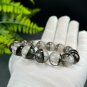 Brazilian Phantom Quartz Beaded Bracelet 14.5mm Icy Transparent Cornucopia Red Green Ghost Crystal