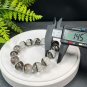 Brazilian Phantom Quartz Beaded Bracelet 14.5mm Icy Transparent Cornucopia Red Green Ghost Crystal