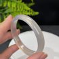 Gray White Agate Bangle 54MM Icy Translucent Clean Dragon Scales Pattern