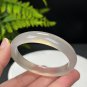 Gray White Agate Bangle 54MM Icy Translucent Clean Dragon Scales Pattern