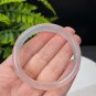 Gray White Agate Bangle 54MM Icy Translucent Clean Dragon Scales Pattern