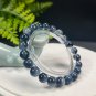 Blue Rabbit Hair Quartz Beaded Bracelet 8.5mm Icy Translucent Cornucopia