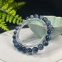 Blue Rabbit Hair Quartz Beaded Bracelet 8.5mm Icy Translucent Cornucopia