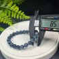 Blue Rabbit Hair Quartz Beaded Bracelet 8.5mm Icy Translucent Cornucopia