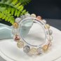 Herkimer Diamond Beaded Bracelet 11mm Flake Ice Transparent Multicolored