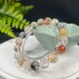 Herkimer Diamond Beaded Bracelet 11mm Flake Ice Transparent Multicolored