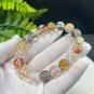 Herkimer Diamond Beaded Bracelet 11mm Flake Ice Transparent Multicolored