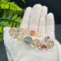 Herkimer Diamond Beaded Bracelet 11mm Flake Ice Transparent Multicolored