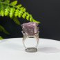 Raw Purple Lepidolite Ring Adjustable Freeform Flake Ice Crystallization Silver S925 Handmade