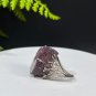 Raw Purple Lepidolite Ring Adjustable Freeform Flake Ice Crystallization Silver S925 Handmade