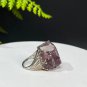 Raw Purple Lepidolite Ring Adjustable Freeform Flake Ice Crystallization Silver S925 Handmade