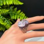 Raw Purple Lepidolite Ring Adjustable Freeform Flake Ice Crystallization Silver S925 Handmade