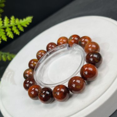 South African Pietersite Beaded Bracelet 13.5mm Porcelain Luster Crystallization Oil Painting Style