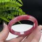 Cherry Blossom Rhodonite Bangle 59+MM Icy Translucent Crystallization
