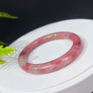 Brazilian Rhodonite Bangle 53MM Flake Ice Crystallization Translucent Dark Rose Pink