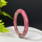 Brazilian Rhodonite Bangle 53MM Flake Ice Crystallization Translucent Dark Rose Pink