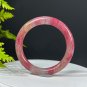 Brazilian Rhodonite Bangle 53MM Flake Ice Crystallization Translucent Dark Rose Pink
