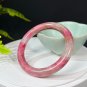 Brazilian Rhodonite Bangle 53MM Flake Ice Crystallization Translucent Dark Rose Pink