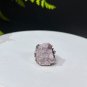 African Raw Cobalt Calcite Crystal Intergrowth Ring Adjustable Flake Ice Silver S925 Handmade