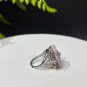 African Raw Cobalt Calcite Crystal Intergrowth Ring Adjustable Flake Ice Silver S925 Handmade