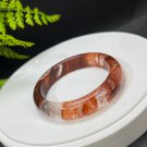 Phantom Quartz Bangle 54MM Icy Transparent Multi-inclusions Ox Blood Red Rainbow