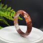 Phantom Quartz Bangle 54MM Icy Transparent Multi-inclusions Ox Blood Red Rainbow